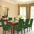 thumbnail image 5 of Green Football Pattern Chair Covers for Dining Room Set of 6, Washable Spandex Parsons Slipcovers, Removable Kitchen Chair Cover, Stretch Seat Protector for Home Party Hotel, 5 of 6