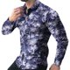 thumbnail image 1 of Camisas Para Hombre Camisa estampada informal de otoño e invierno para hombre, camisa de manga larga con solapa y botones, camisa informal de manga larga con solapa estampada (Purple, XXL), 1 of 6