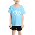 thumbnail image 4 of vdgthytj Toddler Kids Valentine's Day T-Shirts Boys Girls Crewneck Heart Print Short Sleeve Graphic Summer Tee Tops, 4 of 5
