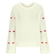 thumbnail image 7 of Axiiglly Sweaters for Women Heart Print Pullover Sweaters Casual Versatile Knit Sweater Long Sleeve Crew Neck Fall Maternity Clothes Comfy Loose Fit Chunky Sweaters, 7 of 7