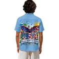 thumbnail image 3 of HELLHERO Men's Casual Shirt for Beach Vacation, Breathable Soft Men's Short Sleeve Button Down Shirt, Eagle USA Flag, 3 of 9