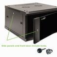 thumbnail image 5 of NavePoint 9U Server Cabinet Wall Mount Rack Enclosure Includes 2 Fans, Locking Glass Door, Removable Side Panels – 9U Network Cabinet 17.7” Deep, 19 Inch Server Rack for IT and A/V Equipment, 5 of 6