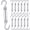 12, variant on 12 Pcs 4 mm Turnbuckles Hook and Hook Turnbuckle for Cable Wire Rope Tension, 304 Stainless Steel Turnbuckle for DIY String Light Picture Hanging, Garden Wire, Fence Gate Wire, Tent Rope