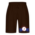 thumbnail image 5 of Puntoco Pantalones Cortos Deportivos Con Bolsillos Informales Elásticos Con Cordones Para Hombre, Pantalones Cortos Para El Hogar, Pantalones De Tres Cuartos, Marrón Xxxl, 5 of 5