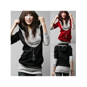 Women Lady Long Sleeve Cotton Tops Dress Hoodie Coat Fashion WDSV