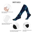 thumbnail image 5 of Lsque Blue Marble And Gold Pattern Sport Compression Socks for Men & Women 15-20 mmHg Knee High Nurse Pregnant Running Medical and Travel Athletic, 5 of 6