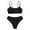 Black, variant on REDARER Girls Two-Piece Bikini Set: Solid , Scoop-Neck Top, High-Waisted Bottom – Stylish Summer Beach Bathing Swimwear,11-13 Years