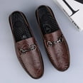 thumbnail image 6 of Men's Casual Loafers Slip On Leather Shoes Comfortable Lightweight Driving Shoes Male Moccasins Classic Penny Loafer Flats Boat Shoes Outdoor Walking Shoes, 6 of 12