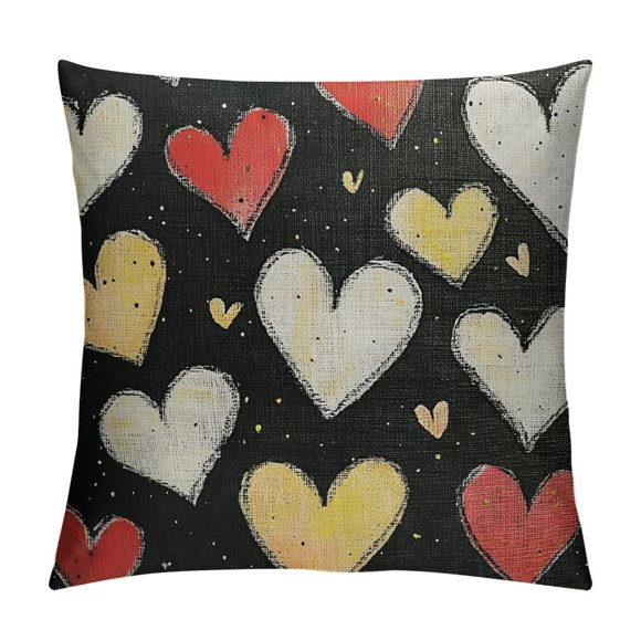 PHYHOO Valentine's Day Love Hearts Valentines Day Pillow Case Anniversary Valentines Day Decorative Holiday Throw Home Party Decor For Sofa Couch Bed 22x22in