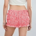 thumbnail image 2 of cfhntfmh Lounge Shorts for Women Low Waist Tiered Ruffle Comfy Shorts Plaid Print Summer Cute Short Pants, 2 of 7
