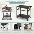 thumbnail image 4 of Barara King Cooking Grills, Outdoor Picnics Grills, Double-Shelf Movable BBQ Cart with 4 Lockable Wheels, 4 of 7