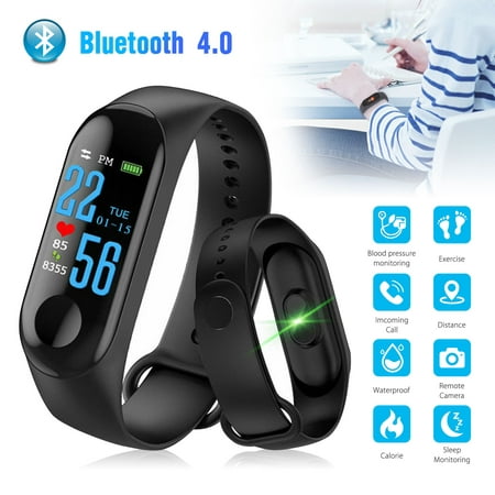 EEEKit Smart Sports Bracelet Fitness Tracker Heart Rate & Sleeping Monitoring Activity Tracker Call Text Reminder Remote Camera Compatible with Android (Best Fitness Tracker App For Iphone)