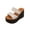 Beige, variant on DeHolifer Womens Sandals Plus Size Wedge Comfortable Open Toe Slip On Flat Slides Casual Summer Sandals