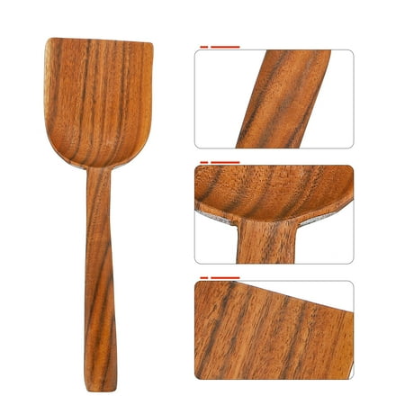 PTOOTP Wooden Kitchen Ula Non-Stick Cooking Turner Long Handle Brown PTOOTP Wooden Kitchen Ula Non-Stick Cooking Turner Long Handle Brown