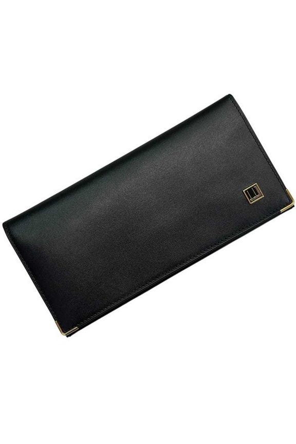 Pre-Owned Dunhill bifold long wallet ec-25073 black satchel leather dunhill calf men's