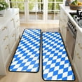 thumbnail image 4 of Kitchen Rugs Sets Of 2,Blue White Checkerboard Checkered Pattern Anti Fatigue Kitchen Mat Rugs Non Slip Washable,Decorative Kitchen Floor Mats for Kitchen,Sink,Laundry,17"x47"+17"x47", 4 of 5