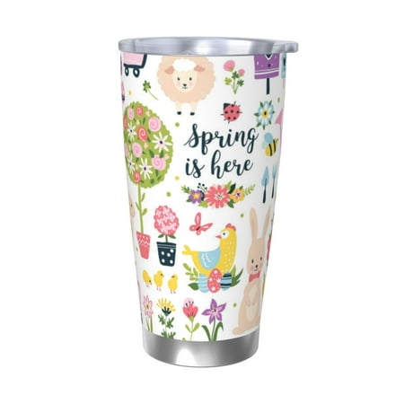

Matuu Spring Flowers Birds for 20oz Durable Thermal Cups Keep Drinks Cold and Hot Insulated Car Mug with Lid-Without Straw