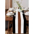 thumbnail image 4 of Boanket Brown Black White Boho Table Runner - 48 Inch Long, Kitchen Dining Table Runner Dresser Scarves, Contemporary Modern Art Farmhouse Home Decor for Coffee Table Wedding Party Banquet, 4 of 8
