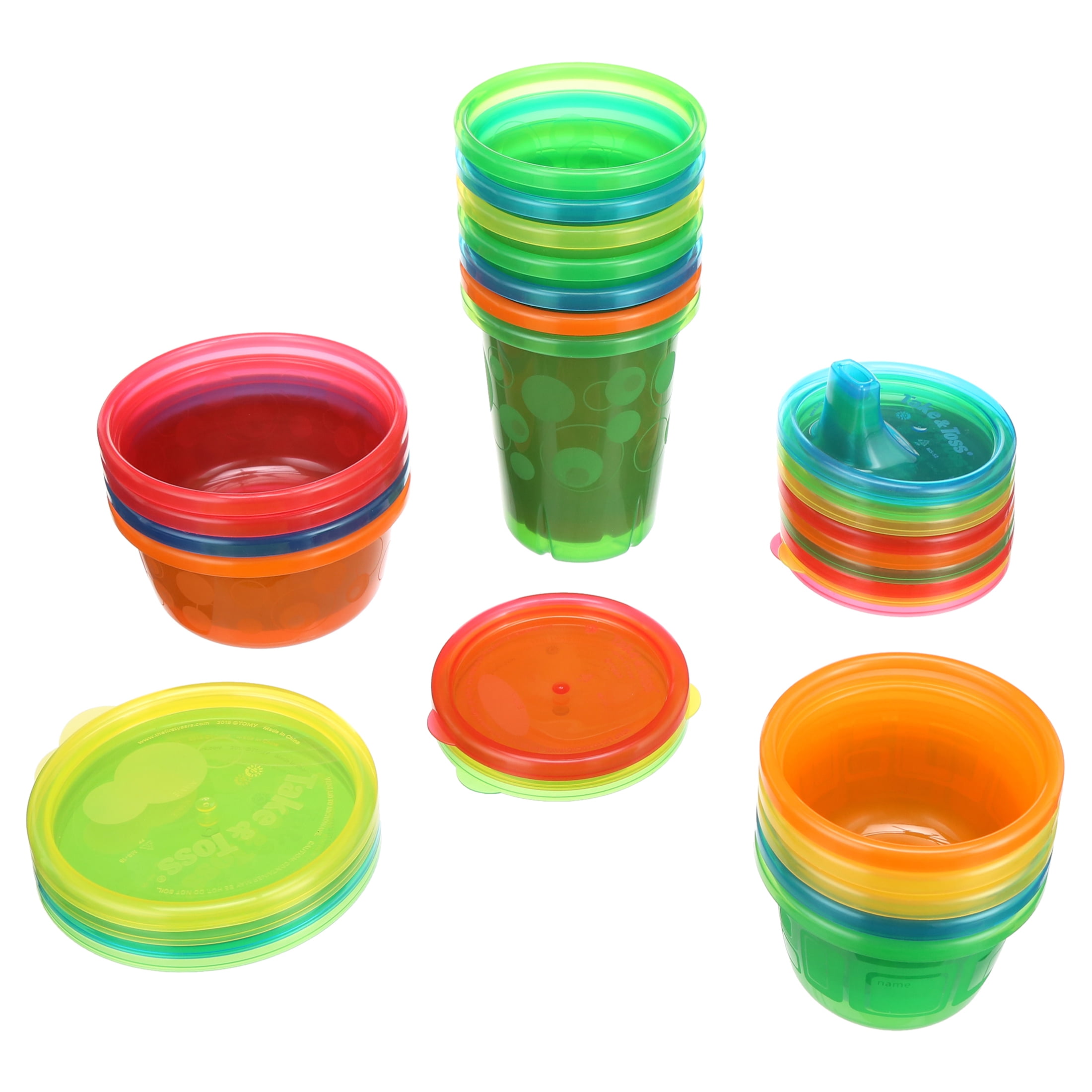 The First Years Take & Toss Sippy Cups - Spill Proof Toddler Cups Value  Party Pack - 10 Oz - 20 Count,Pastel