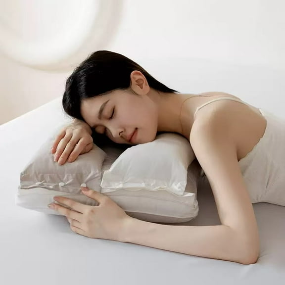 Orthopedic Cervical Pillow for Neck Pain Relief & Stiffness Prevention； OdorlessErgonomic Contour Pillow for Side Sleepers with Pressure-Free Ear Design,(23.6in*15.8in/60x40cm) 1000g