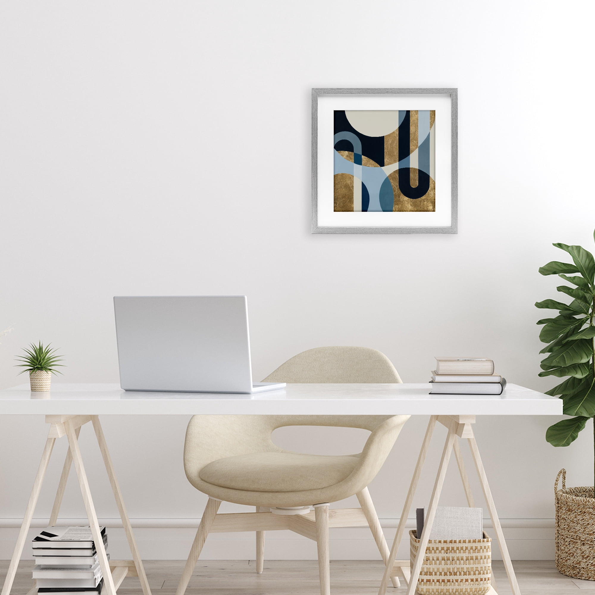 Stupell Industries Earthly Shapes & Arches Gray Framed Print Under Glass, design by Max Maxx