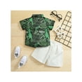 thumbnail image 3 of Seyurigaoka Baby Boys Cute Pants Outfits, Short Sleeve Dinosaur Bow Blouse, Plain Short Pants, 3 of 9