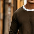 thumbnail image 6 of GuangCheng Mens Warm Fall Pullover Waffle Knit Tops Classic Crewneck Long Sleeve Soft Comfy Winter Sweaters, 6 of 7