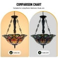 thumbnail image 4 of AFANQI 18 inch Tiffany Style Chandelier, 3 Light Stained Glass Dining Room Hanging Chandelier, 4 of 8