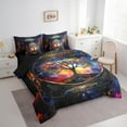 thumbnail image 3 of Castle Fairy Tree Of Life 7-Piece Twin Bedding Sets,Gradient Galaxy Bedding Comforter Set,Bohemian Theme Breathable Sheet Sets,Microfiber Teenager Bedroom Decor,Reversible, 3 of 8