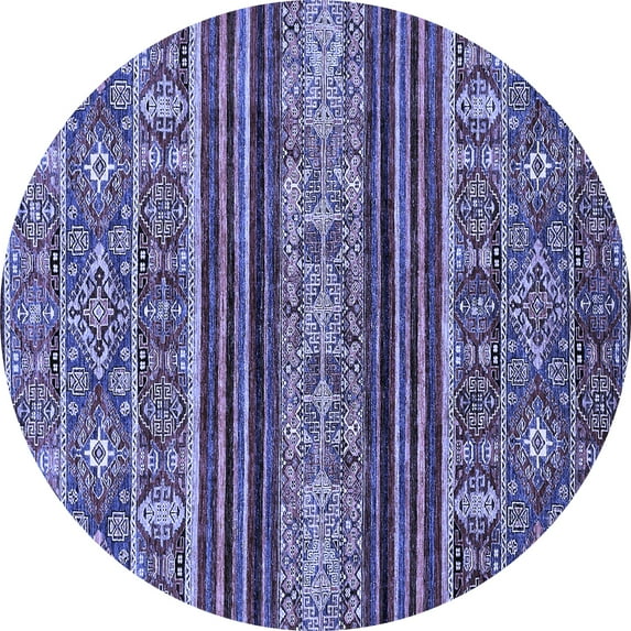 Ahgly Company Indoor Round Abstract Blue Modern Area Rugs, 5' Round