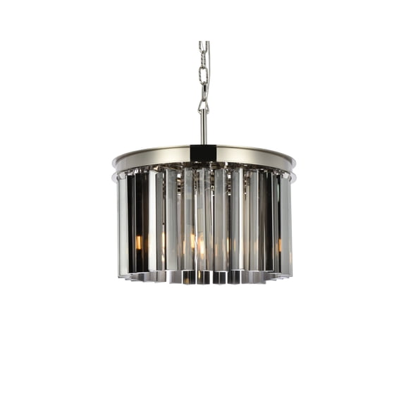 1208 Sydney Collection Pendent lamp D:16" H:10.5" Lt:3 Polished nickel Finish (Royal Cut Silver Shade Crystals)