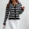 thumbnail image 3 of Suéter De Punto Con Cuello Redondo Suéteres con botones para mujer, cárdigan de ganchillo de manga larga, camisa elegante, ropa de abrigo Kuymtek Xl Negro para Mujer, 3 of 6