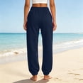 thumbnail image 5 of Resicozy Womens Joggers with Pockets Drawstring Elastic Waist Athletic Lounge Pants Casual Fashion Solid Color Trousers Navy M, 5 of 5