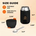 thumbnail image 5 of Vacuum Insulated Food Jar. Large 24oz Bowl incl. Folding Spoon, Cup. Wide Mouth Thermos Keep Hot & Cold Drinks Soup Thermo Lunch Container for Adults. BPA-Free Stainless Steel, Leak Proof, 5 of 5