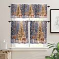 thumbnail image 2 of Christmas Deer Kitchen Curtains and Valances Set, Xmas Tree Ball Lights Snow Day Forest Snowscape Rod Pocket Window Valance Window Curtain Panels for Living Room Bedroom Laundry, 27.5x24in, 3 Pieces, 2 of 7