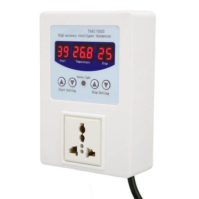 Heat Cooling Thermostat,Digital LED Temperature Controller Digital LED Temperature Controller Heating Cooling Temperature Controller Enhanced Durability