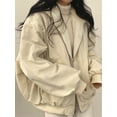 thumbnail image 3 of EMMIOL Christmas Women's Y2K Reversible Oversize Fleece Hooded Jacket Sherpa Lined Long Sleeve Zip-Up Puffer Jacket,2025 Winter Warm Coat, 3 of 5