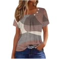 thumbnail image 2 of Fiudx Ofertas Del Día Blusa de Manga Corta a La Moda para Mujer, Camiseta Estampada, Top Informal, 2 of 6