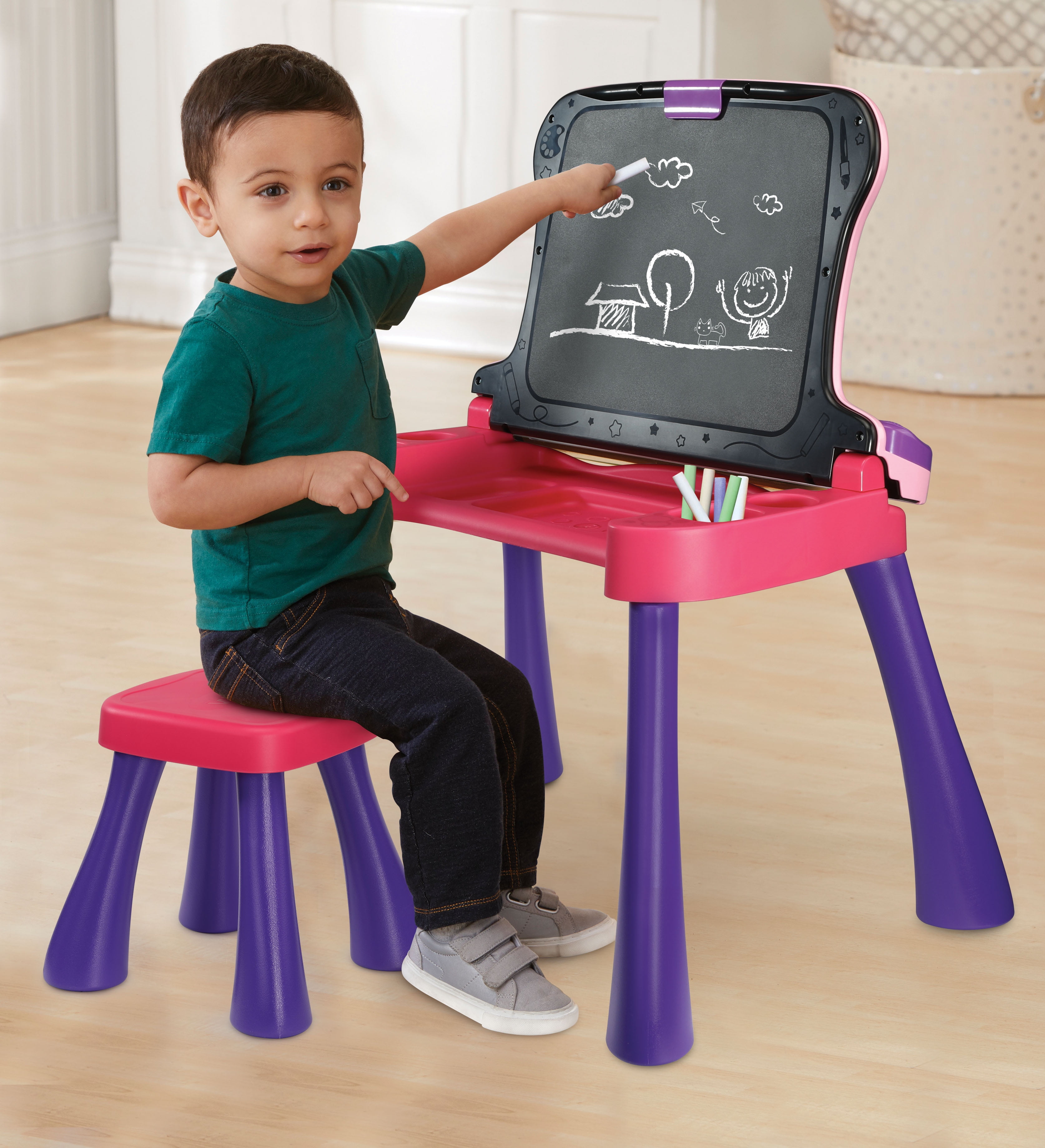 vtech explore and write activity desk pink