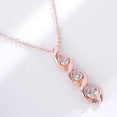 thumbnail image 5 of APSVO 18K Rose Gold Plated Cubic Zirconia Necklace for Women Dainty Simple 3 Stones Twisted Women Necklaces Pendant Chain Bridesmaid Graduation Mothers Day Jewelry Gifts Mom, 5 of 7