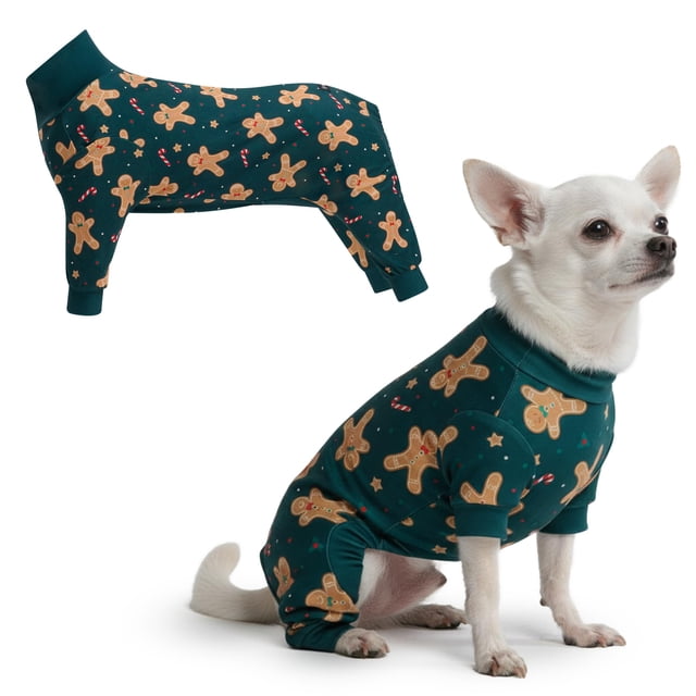 Pijama para perro Spark Paws Christmas Recovery, traje Gingerbread S