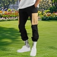 thumbnail image 5 of DeHolifer Men Pants Plus Size Solid Color Casual Outdoor Straight Leg Fitness Cargo Pants with Multiple Pockets Khaki L, 5 of 8