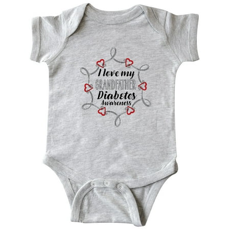 

Inktastic I Love My Grandfather Diabetes Awareness Gift Baby Boy or Baby Girl Bodysuit