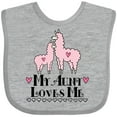 thumbnail image 3 of Inktastic Llama Aunt Loves Me Girls Girls Baby Bib, 3 of 4