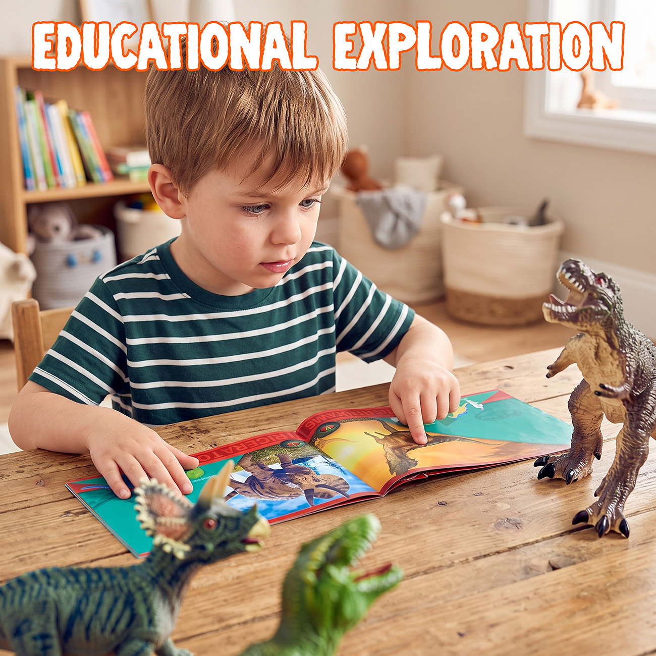 Joyfy 6-Piece Jumbo Dinosaur Figures with Educational Book photo 4