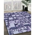 thumbnail image 3 of Ahgly Company Machine Washable Indoor Square Transitional Blue Angel Blue Area Rugs, 6' Square, 3 of 7
