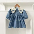 thumbnail image 1 of Sisters Dress Spring Baby Girls Bow Bodysuit Korean Girls' Lace Embroidery Floral Lapel Princess Dress Children's Clothing, 1 of 6