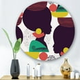 thumbnail image 2 of Designart 'Ethnic Geometric Silhouette of African American III' Modern Circle Metal Wall Art 23x23 - Disc of 23, 2 of 5