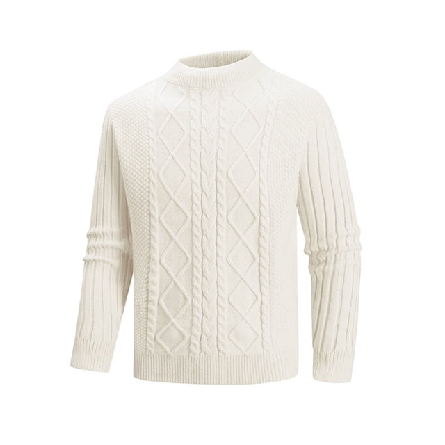 LOVZFMLL Chandails pour Hommes, Chandail-Over en Tricot Torsadé Col Rond Acrylique, Chemise Classique Décontractée Extensible pour Tous les Jours, Hauts d'Hiver Chauds, Vêtements d'Automne