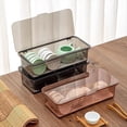 thumbnail image 3 of Caja de Almacenamiento para Vajilla y Juego Té con Tapa, A Prueba de Polvo,Caja Almacenamiento para y Palillos de Cocina, Caja de Almacenamiento para Cosméticos, Color Gris, 3 of 6